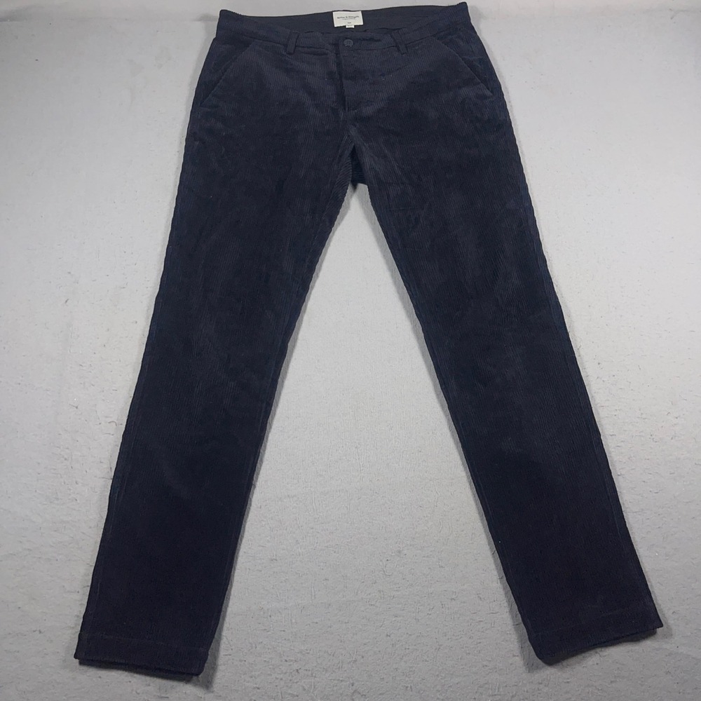 Bruun and Stengade‎ Slim Fit Corduroy Pants Mens 36x34 Navy Black Casual Preppy